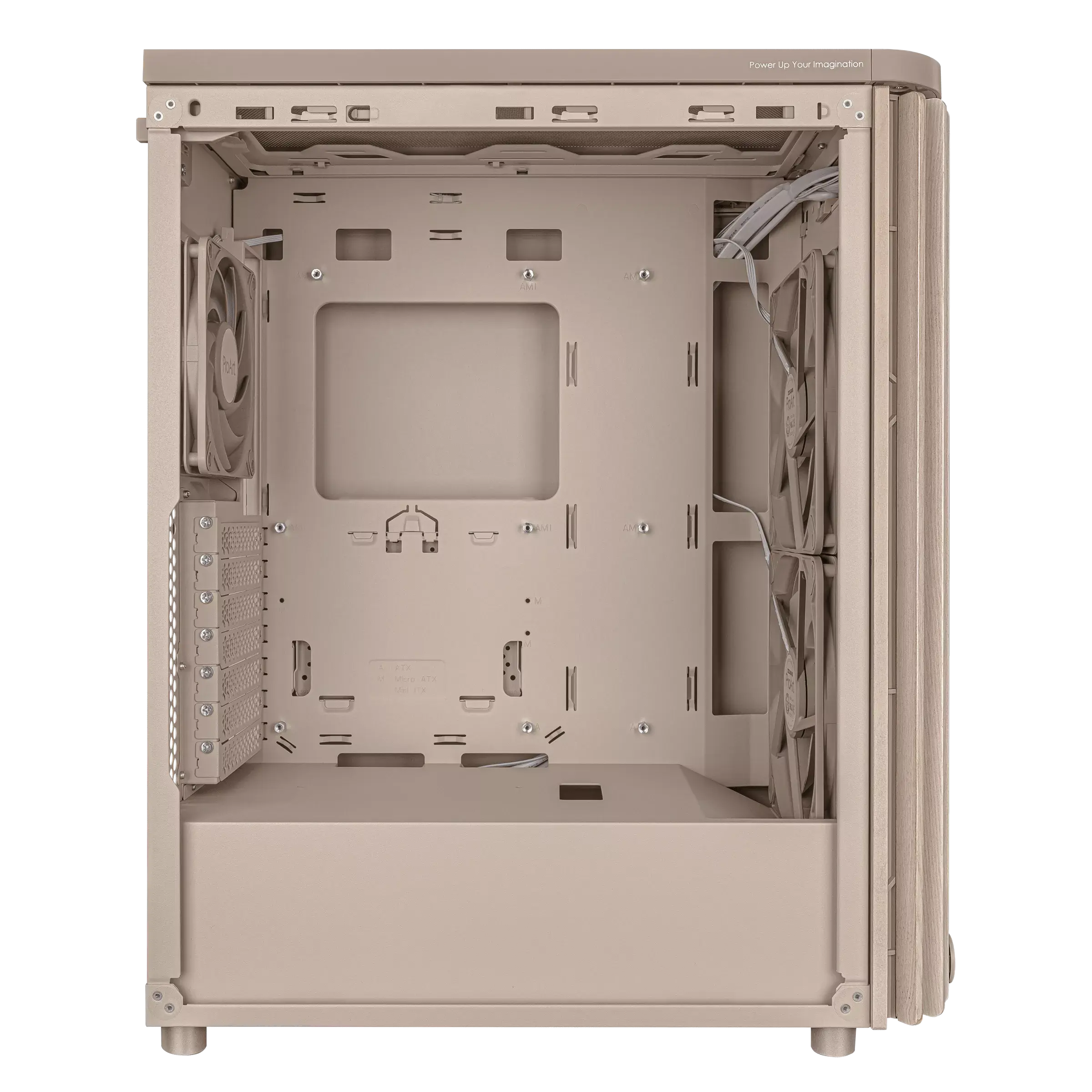 Кутия ASUS ProArt PA401 Wood Edition Beige - Mesh Panel