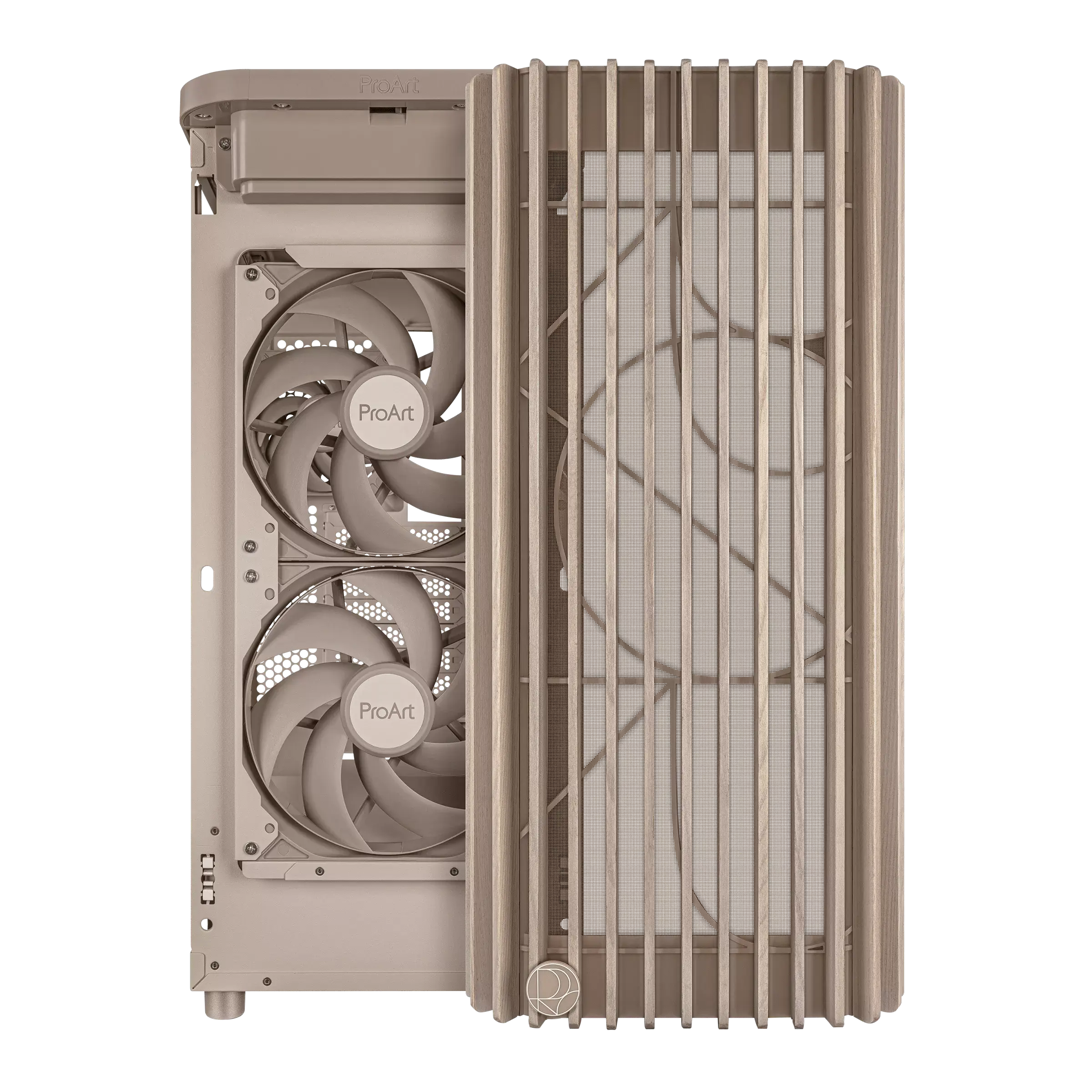 Кутия ASUS ProArt PA401 Wood Edition Beige - Mesh Panel