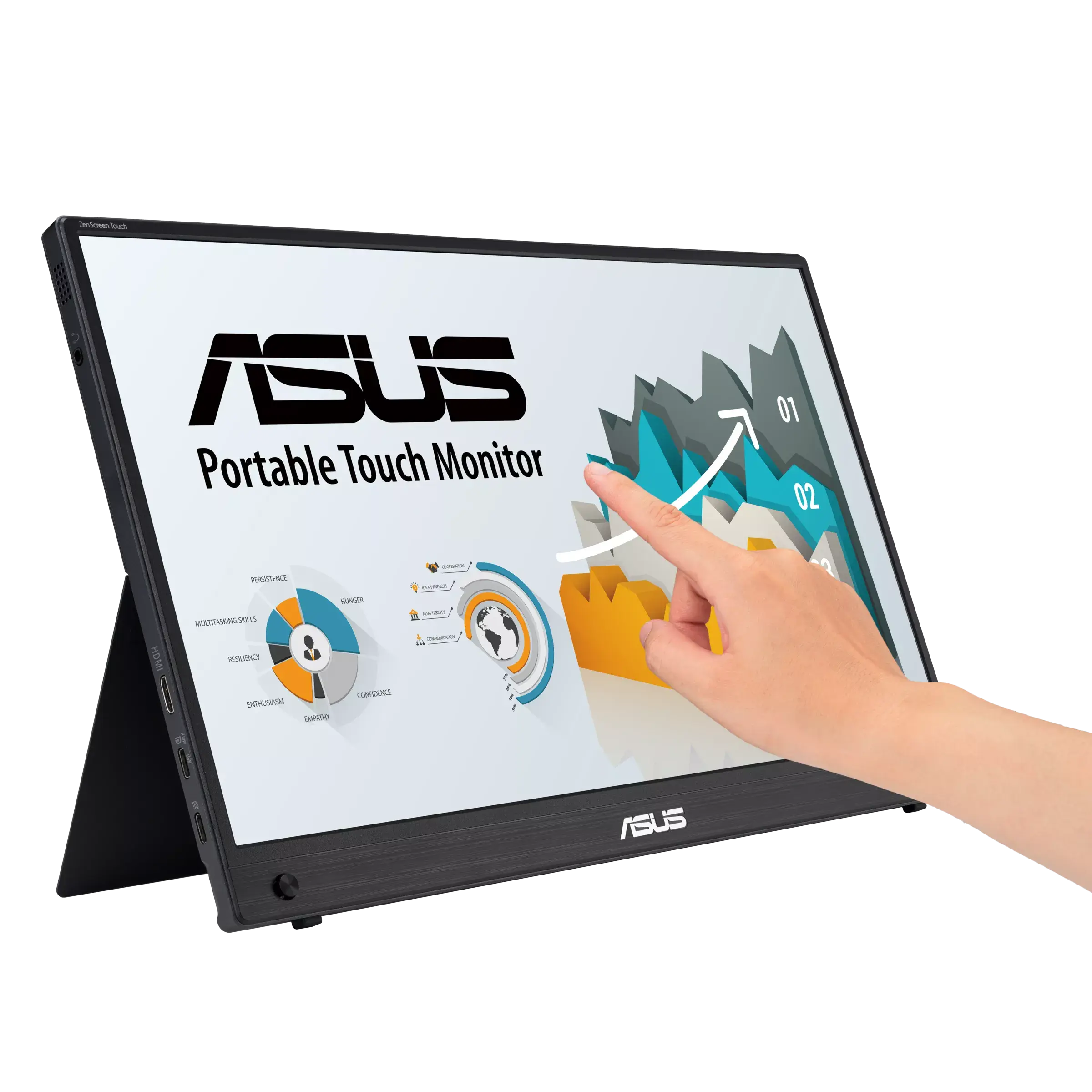 Портативен тъч Монитор ASUS ZenScreen Touch MB16AMTR, 16" IPS FHD (1920x1080)