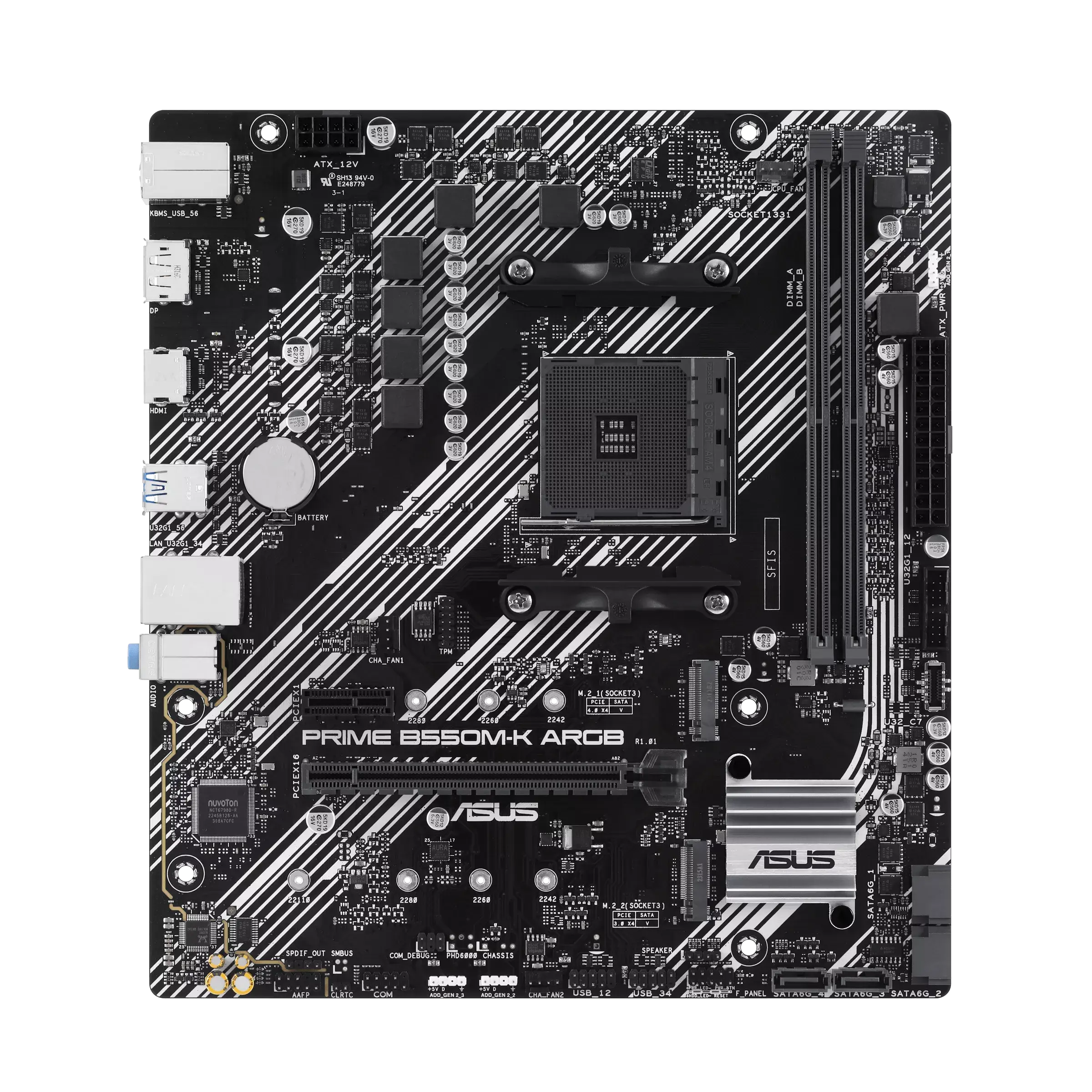Дънна платка ASUS Prime B550M-K ARGB, socket AM4