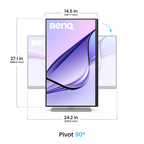 Monitor for MacBook BenQ MA270UP, 27" IPS, 4K 3840x2160, Nano Gloss, 99% sRGB, 95% P3, USB-C, Speakers