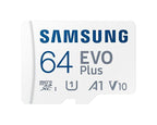 Samsung EVO Plus, microSDXC, UHS-I, 64GB Memory Card, Adapter