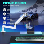 FIFINE BM88 White High-End Boom Arm Microphone Stand