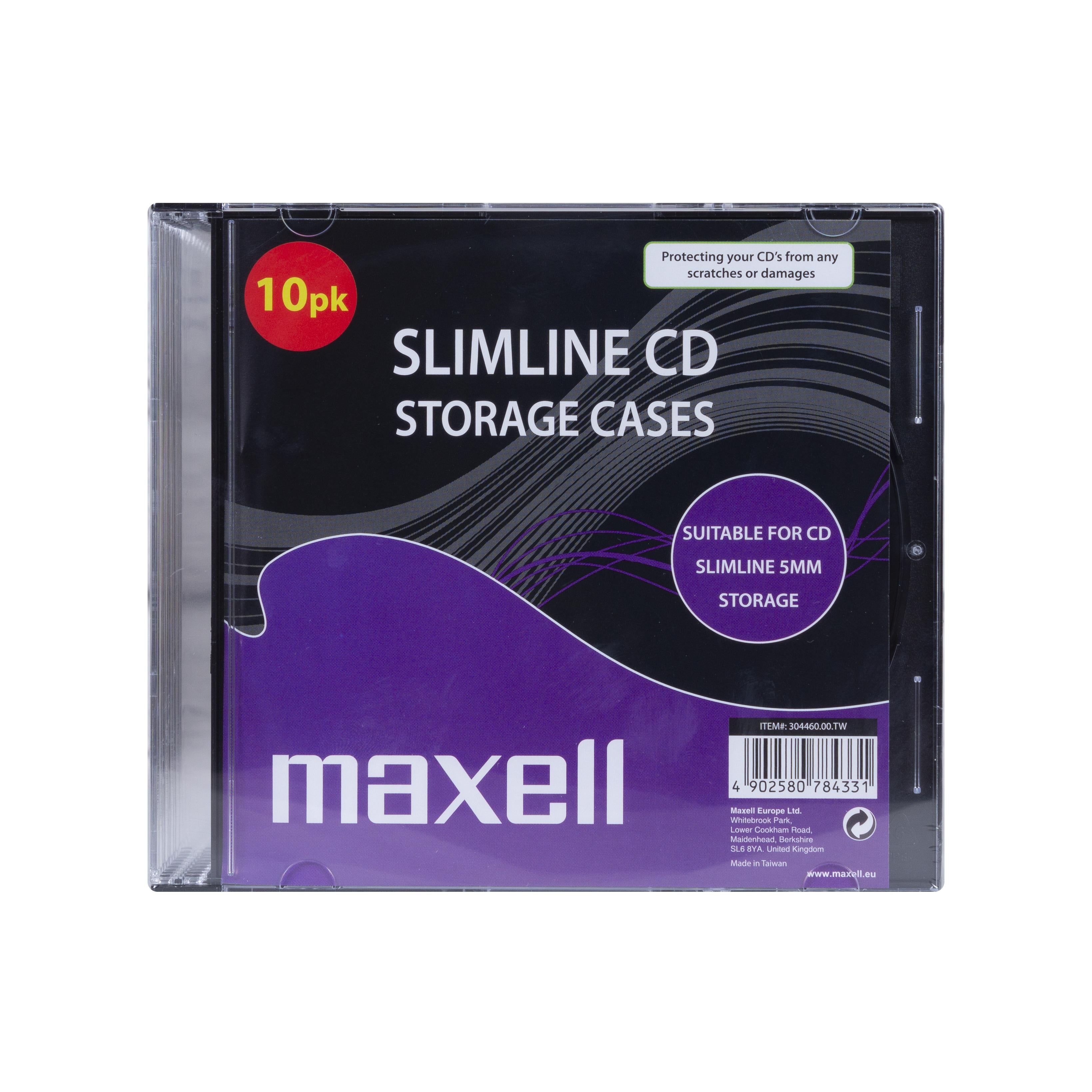 Кутийки за CD/DVD MAXELL Slim Black 10pk  /цена за 10 бр./