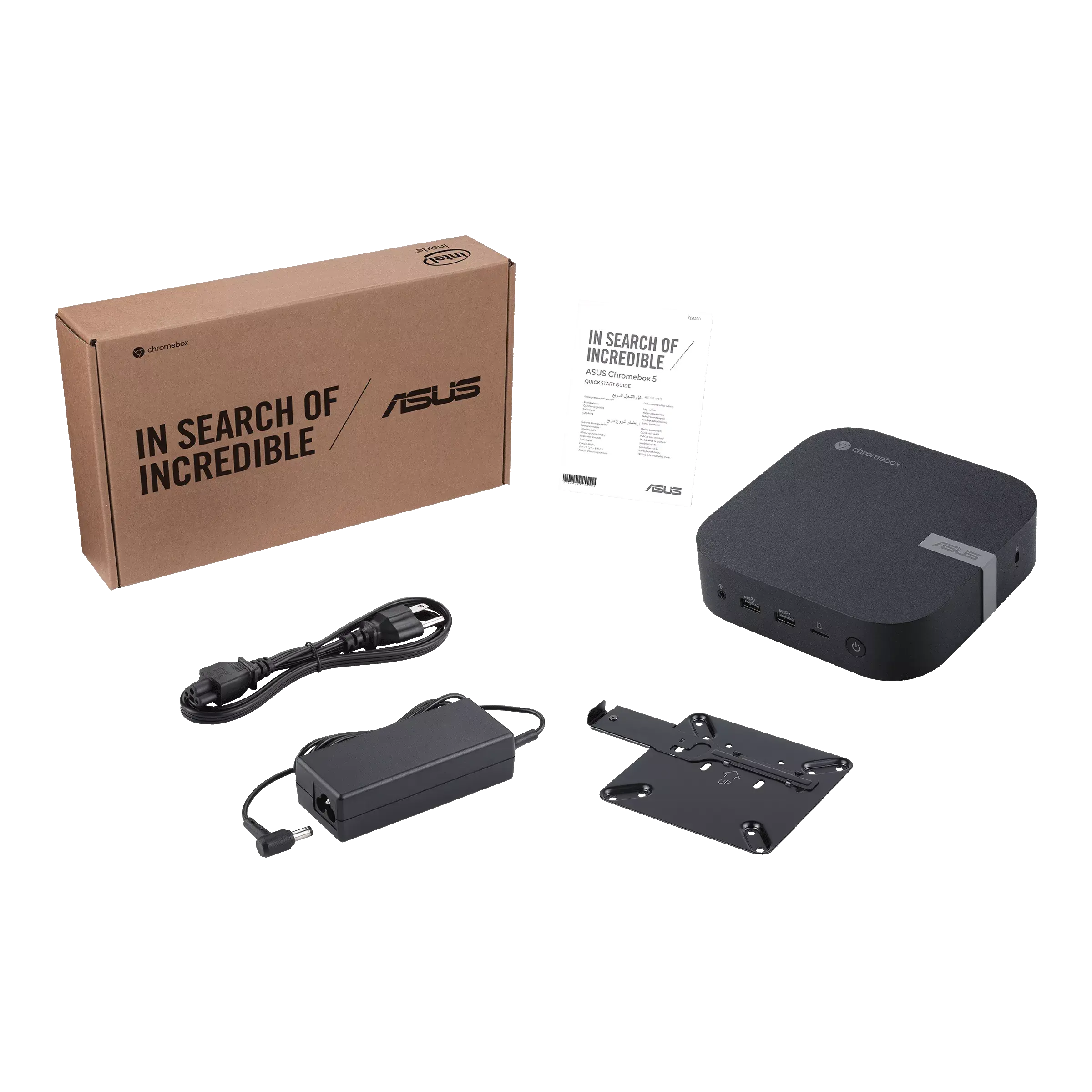 ASUS Mini PC CHROMEBOX5-SC002UN, Intel Celeron 7305, 4GB DDR4 RAM, 128GB NVMe SSD, Wi-Fi 6E, Bluetooth 5.2, ChromeOS