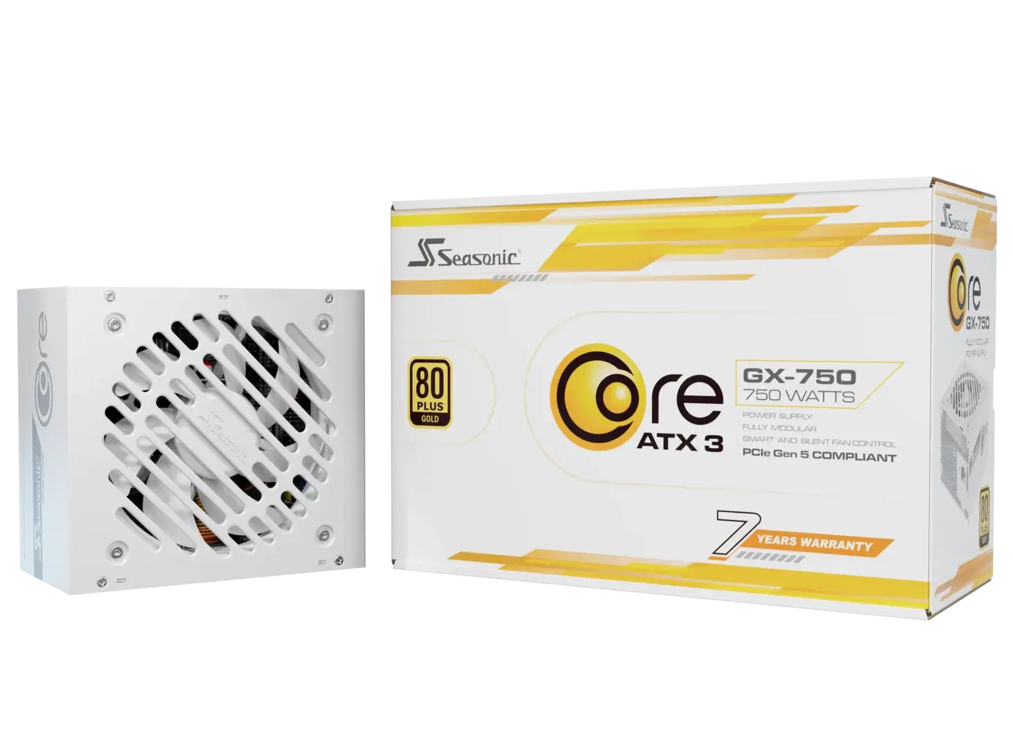Захранващ блок Seasonic CORE GX White 750W 80+ Gold, Fully Modular, ATX 3.1, PCIe 5.1