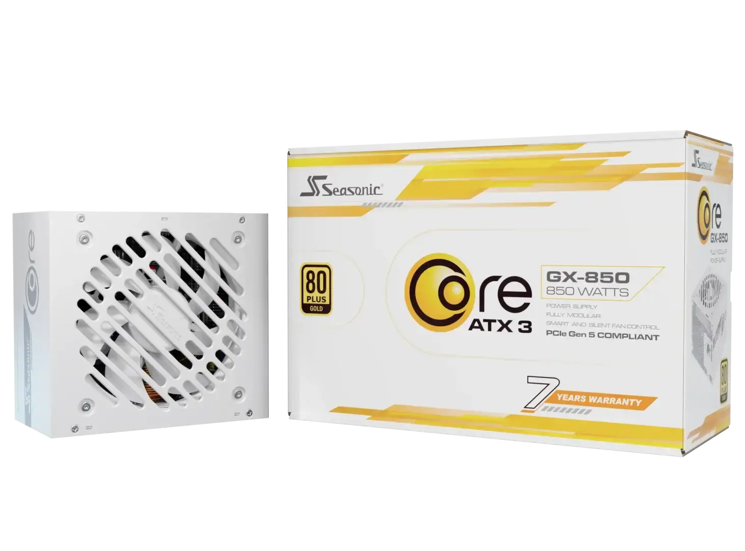 Захранващ блок Seasonic CORE GX White 850W 80+ Gold, Fully Modular, ATX 3.1, PCIe 5.1