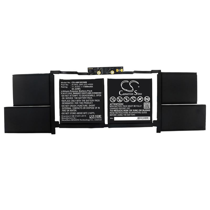 Батерия за лаптоп Apple MacBook Pro 15 inch TOUCH BAR A1990 2019 A1953  LiPo 11.4V 7300mAh CAMERON SINO