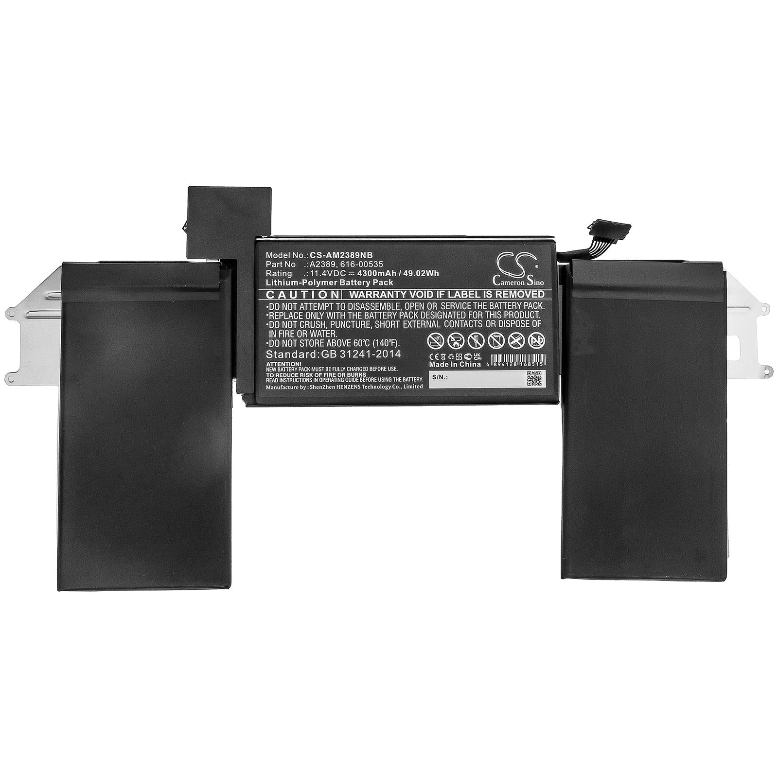 Батерия за лаптоп Apple MacBook Air (M1 2020) , MacBook Air 13-inch A2179 A2389 LiPo 11,4V 4300mAh CAMERON SINO