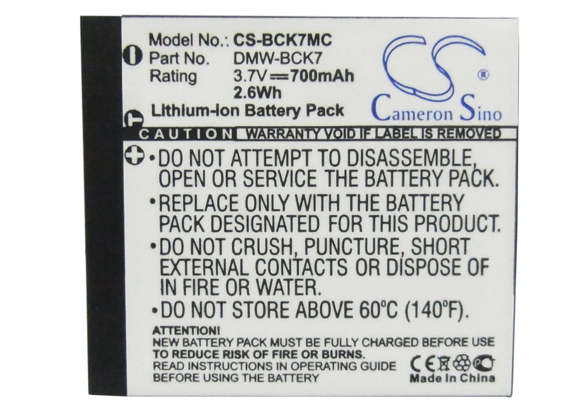 Батерия за камера Panasonic Lumix DMC-S3 3.7V 700 mAh DMW-BCK7 Cameron Sino