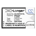 Battery for mobile phone DORO 1350, 1361, 6520, 6530, Primo 805 DBP-800B LiIon 3,7V 900mAh CAMERON SINO