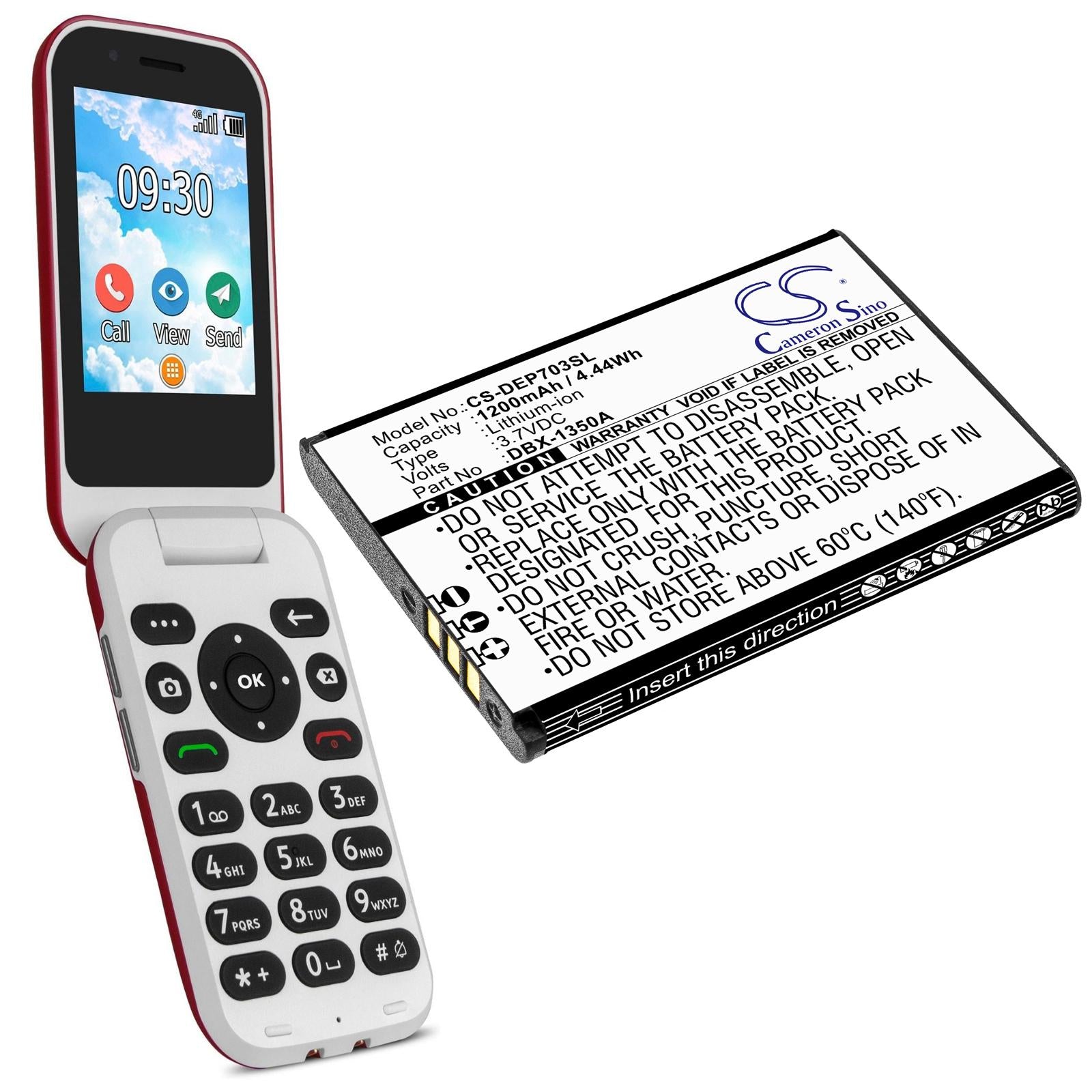 Батерия за мобилен телефон  DORO 7030, 7031, 7080, DFC-0270  DBX-1350A LiIon 3,7V 1200mAh CAMERON SINO