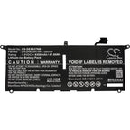 Laptop Battery for DELL XPS 13 2018, XPS 13 9370, 0H754V, DXGH8 LiPo 7.6V 6300mAh CAMERON SINO