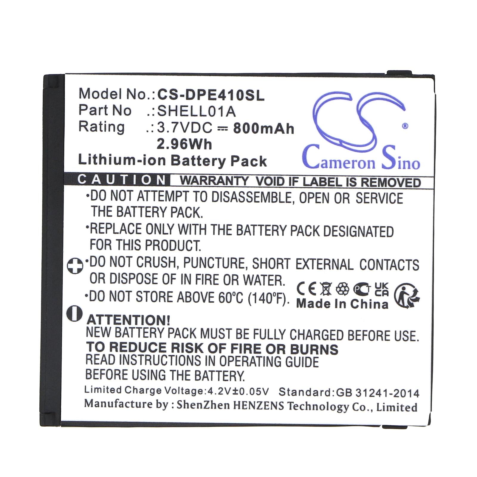 Батерия за мобилен телефон DORO PhoneEasy 409, PhoneEasy 410, PhoneEasy 610  LiIon 3,7V 800mAh CAMERON SINO