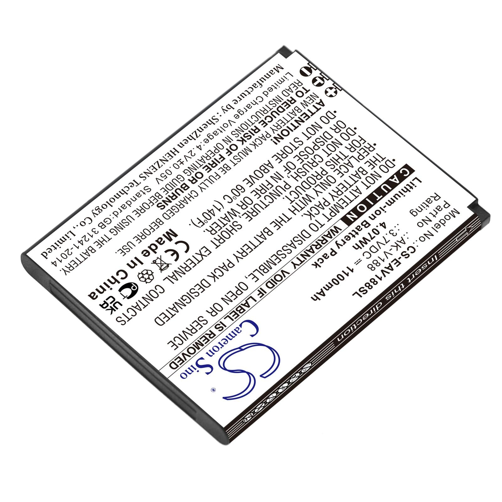 Батерия за мобилен телефон EMPORIA Touch Smart, Touch Smart 2, Touchsmart V188  AK-V188   LiIon 3,7V 1100mAh CAMERON SINO