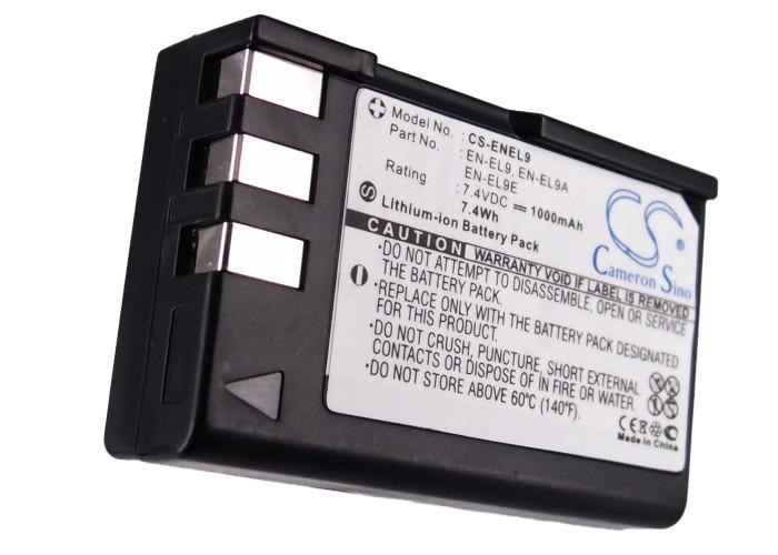 Батерия за апарат NIKON EN-EL9  D-SLR D40 D60 D3000 D5000, 7.4V, 1000mAh, Li-Ion, Cameron Sino