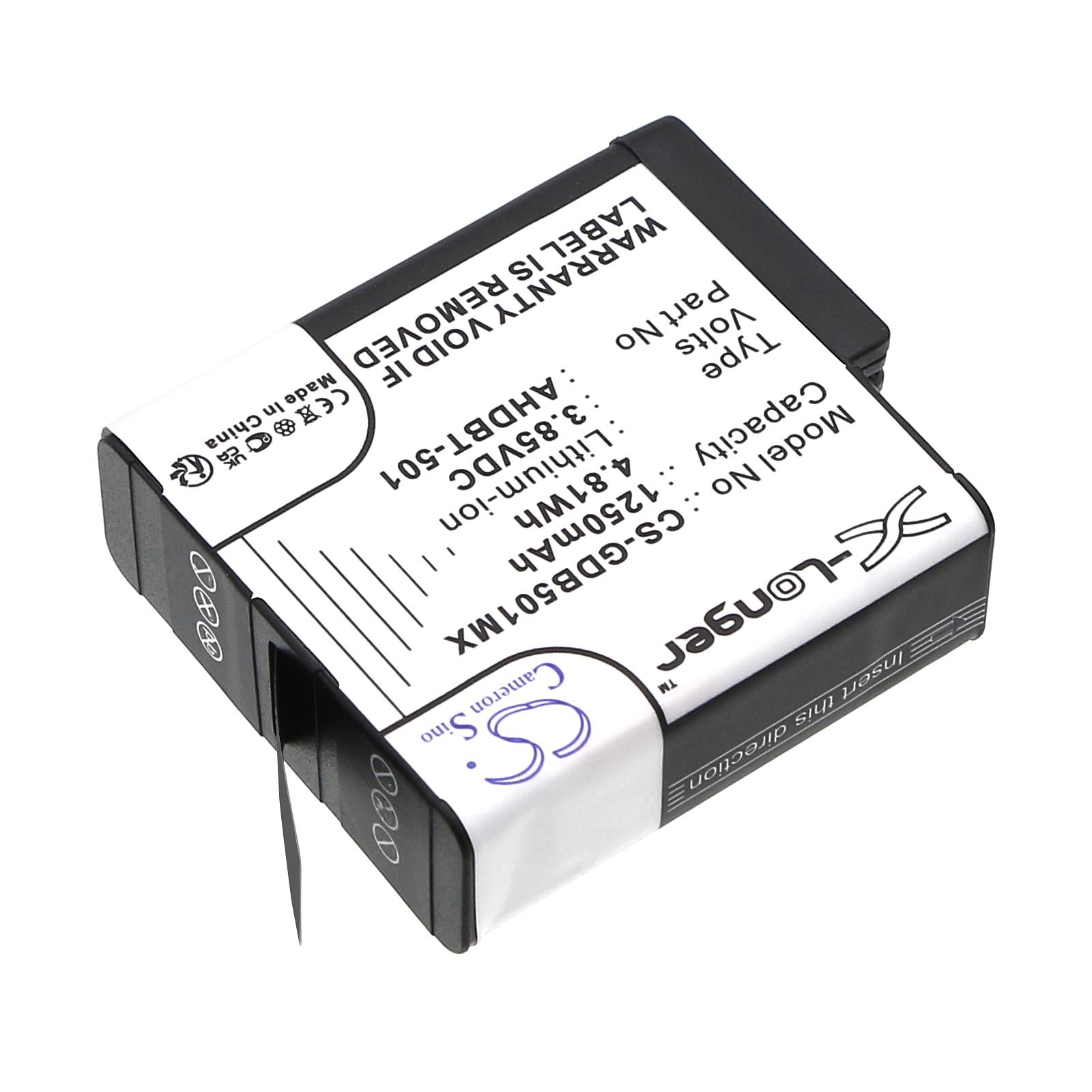 Батерия за камера GOPRO Hero 5; Hero 6; Hero 7; Hero 8   AHDBT-501  3,85V 1250mAh   LIIon Cameron Sino
