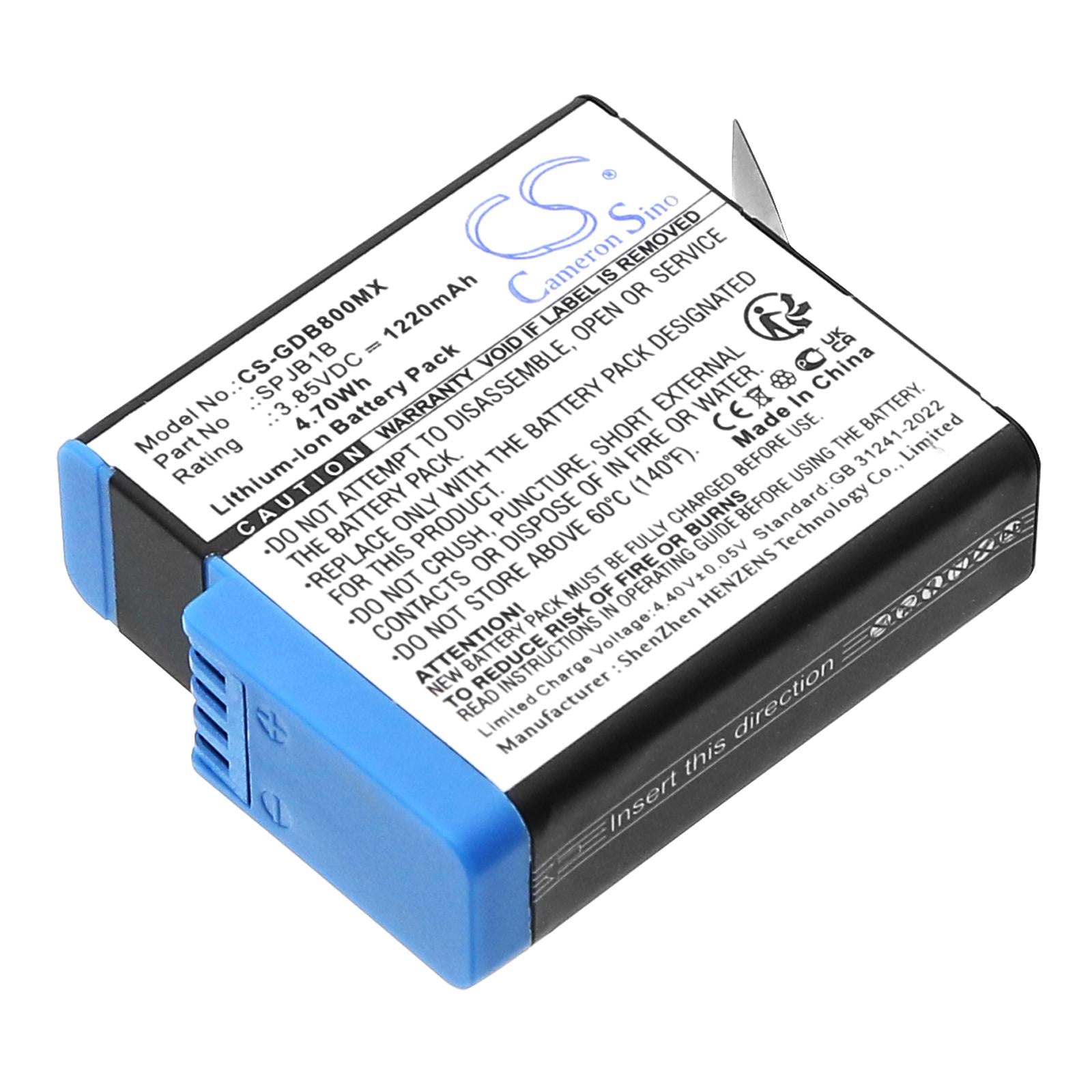 Батерия за камера GOPRO Hero 5; HERO 6; Hero 7; Hero 8  AABAT-001  3,85V 1220mAh   LIIon Cameron Sino
