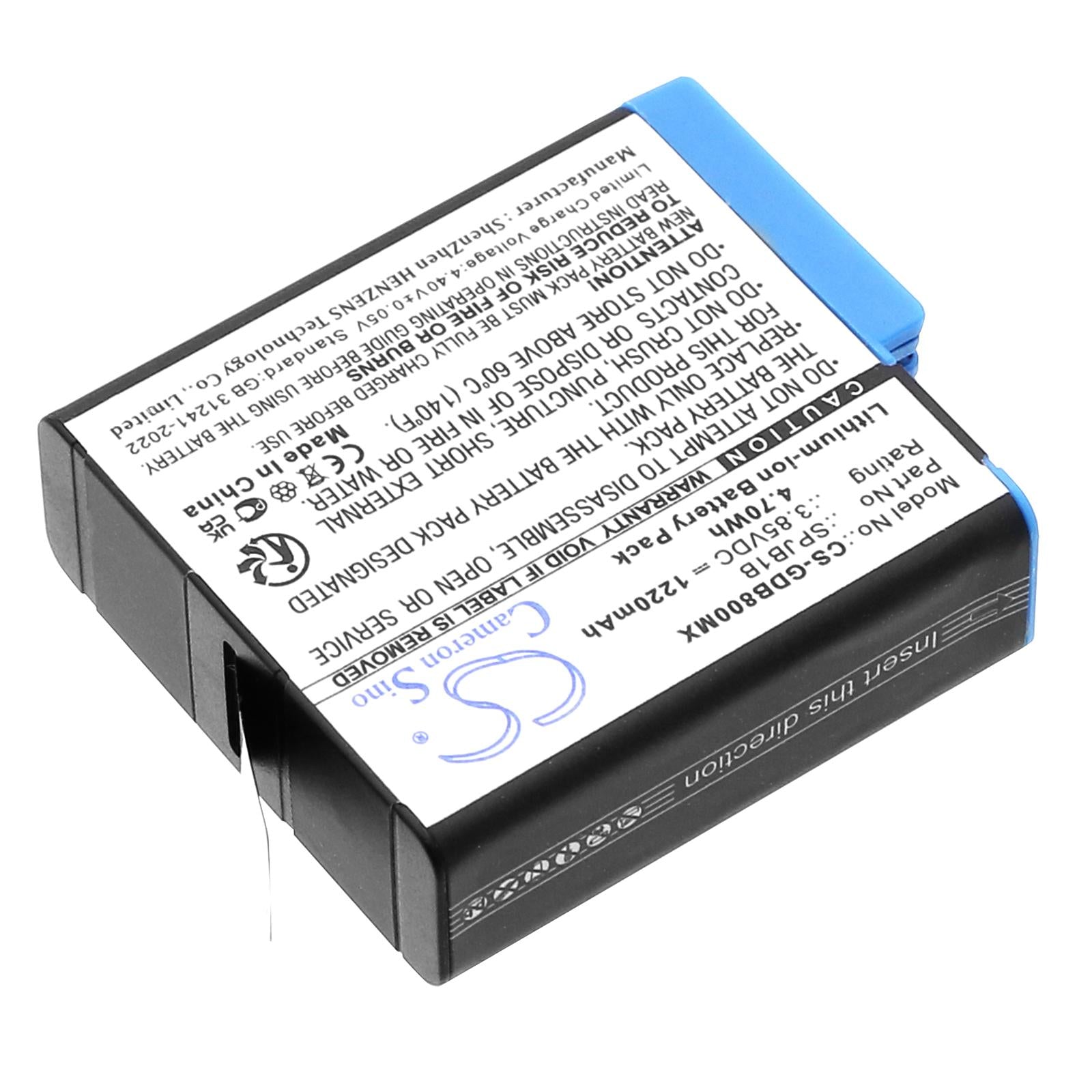 Батерия за камера GOPRO Hero 5; HERO 6; Hero 7; Hero 8  AABAT-001  3,85V 1220mAh   LIIon Cameron Sino