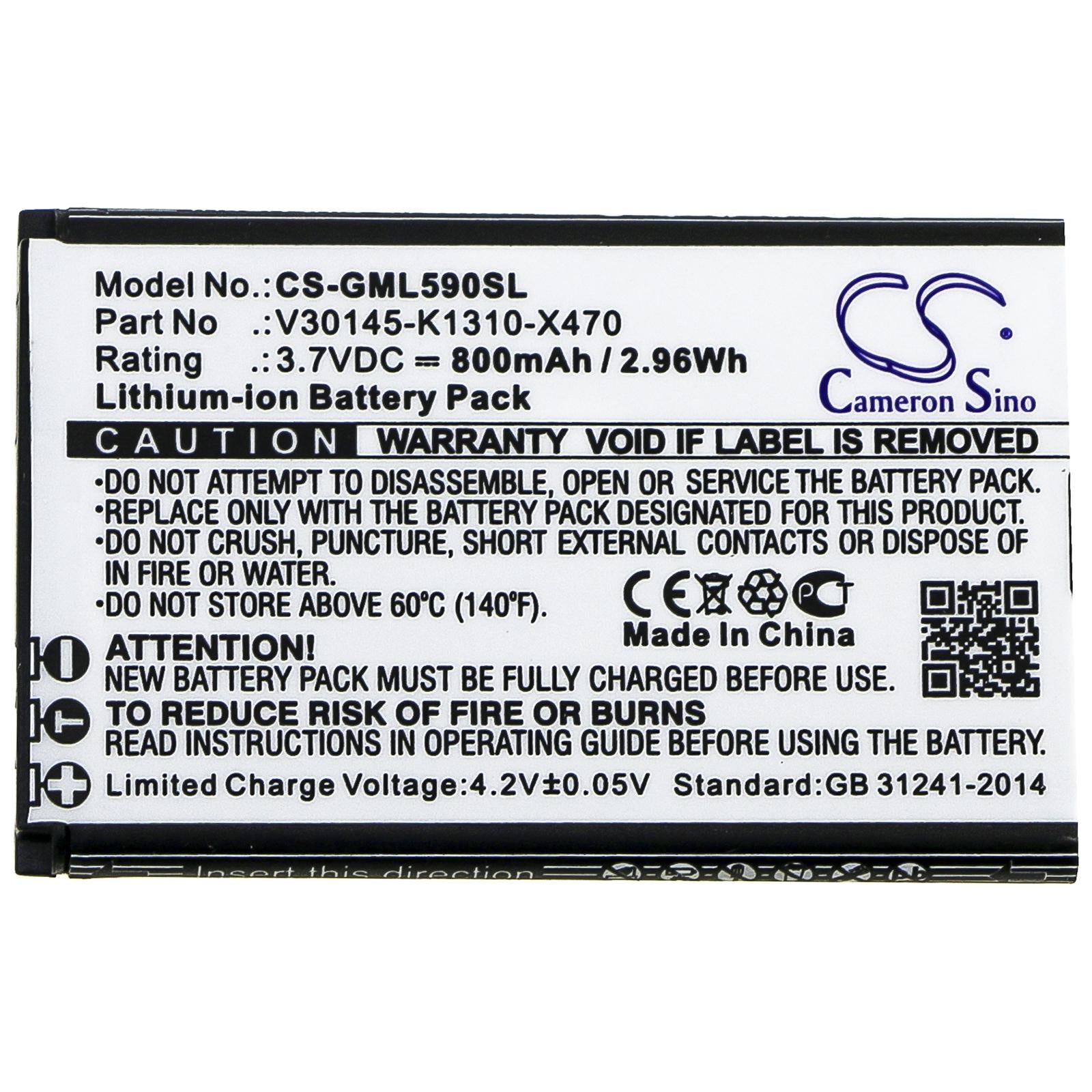 Батерия за мобилен телефон Gigaset GL390, GL590 V30145-K1310-X470  LiIon 3,7V 800mAh CAMERON SINO