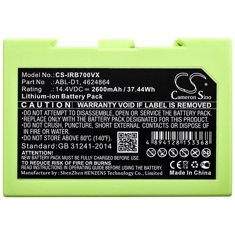 Батерия за прахосмукачка iRobot 5150, 7150, Roomba e5, Roomba i8 4624864  LiIon 14,4V 2600mAh CAMERON SINO