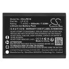 Battery for CANON LPE10 LiIon 7.4V 950mAh Cameron Sino