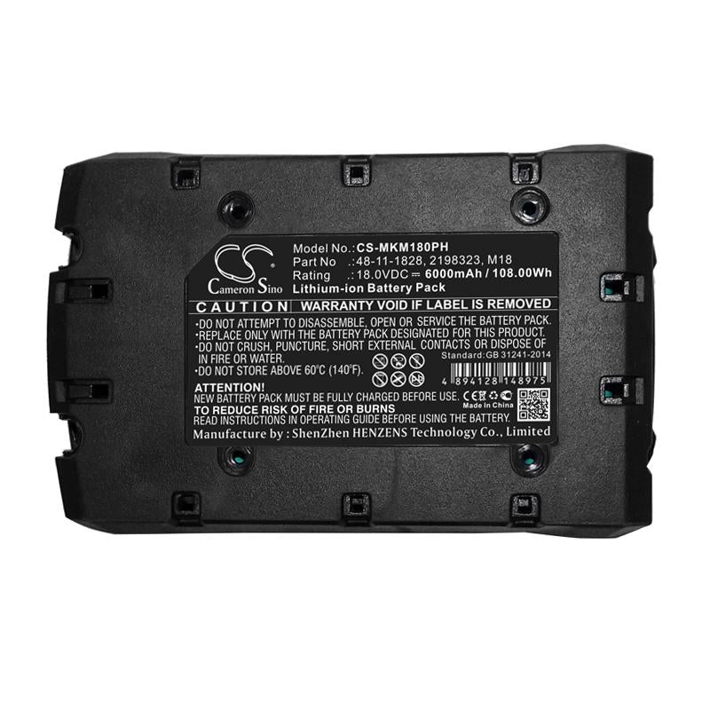 Батерия  за пробивна машина Milwaukee 0880-20 2601 2198323  LIIon 18V 6000mA Cameron Sino