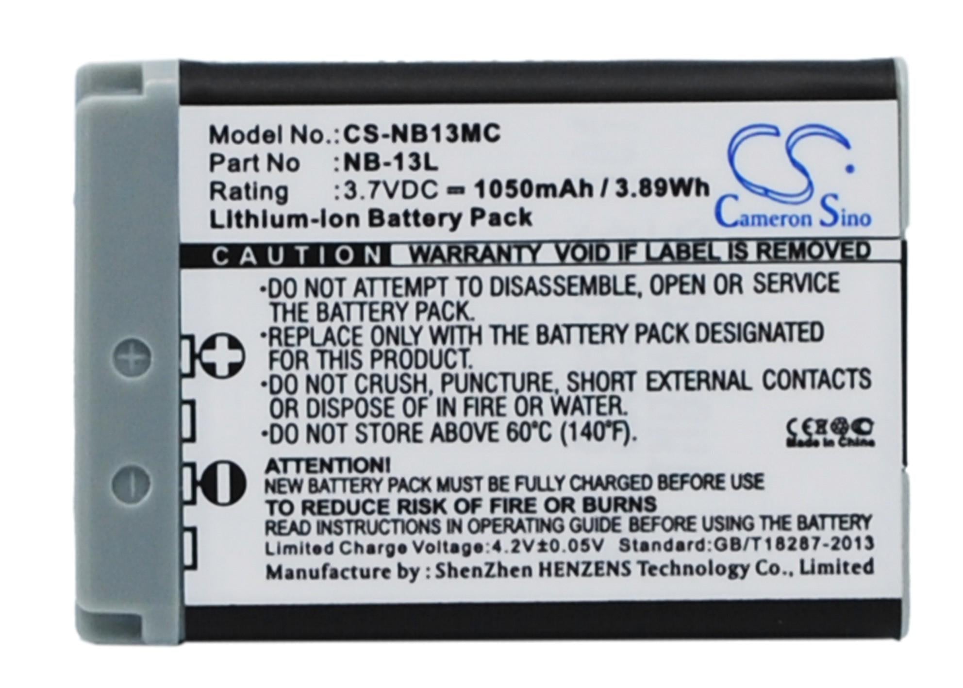 Батерия за фотоапарат / камера CANON NB13MC  NB13L  3,7V 1050 mAh  LiIon Cameron Sino