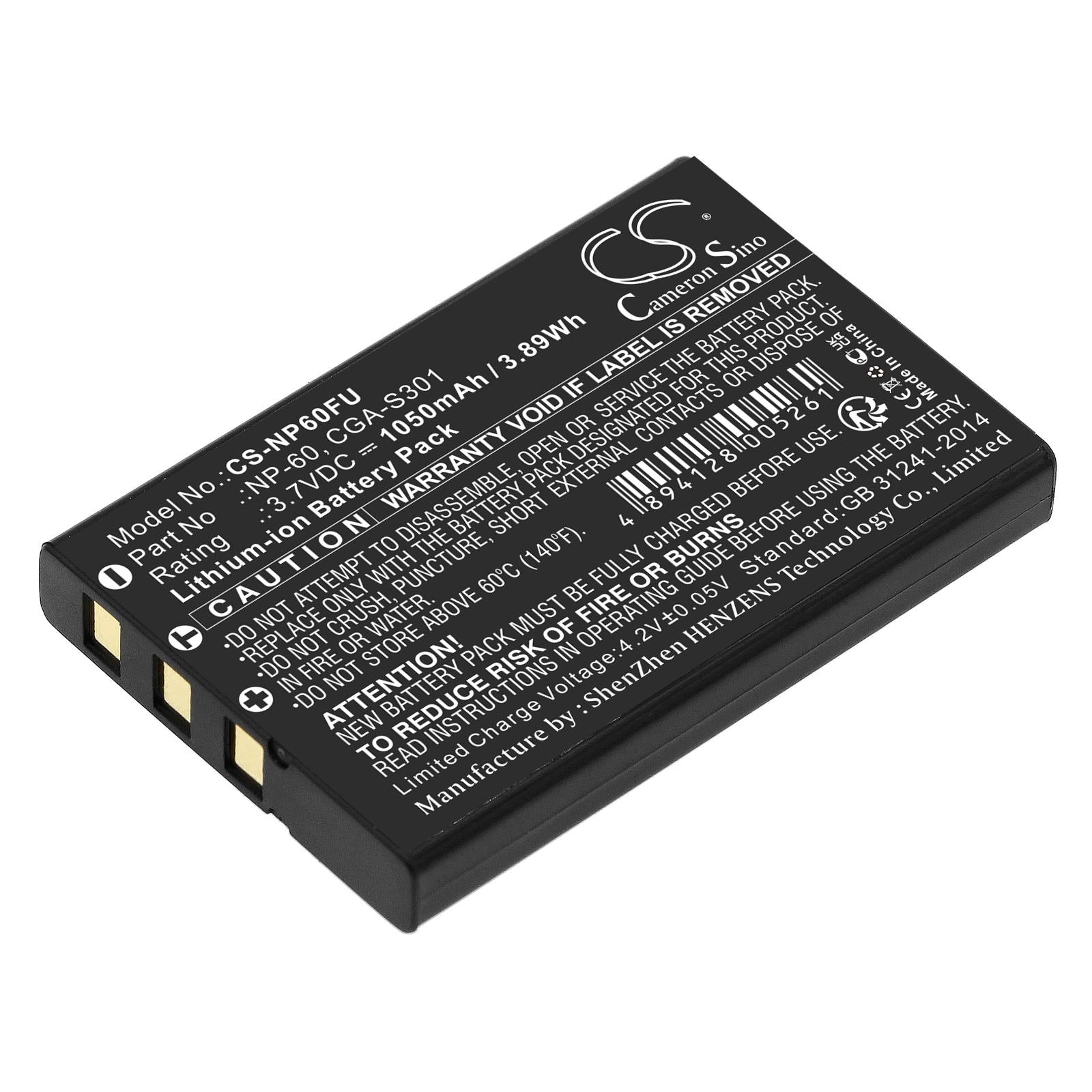 Батерия за фотоапарат FUJI NP60 LiIon 3.7V 1050mAh Cameron Sino