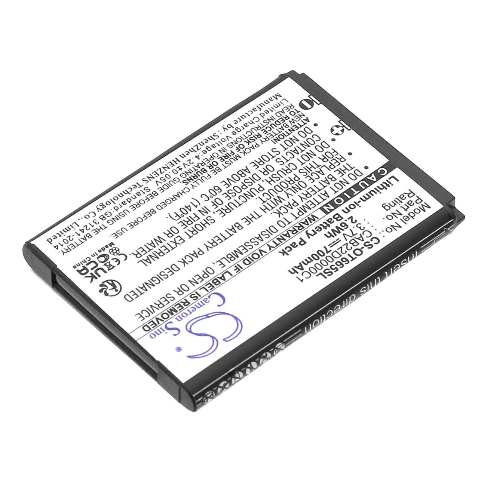 Батерия за мобилен телефон  ALCATEL 2010D, One Touch 356, One Touch 665  CAB22B0000C1 LiIon 3,7V 700mAh CAMERON SINO