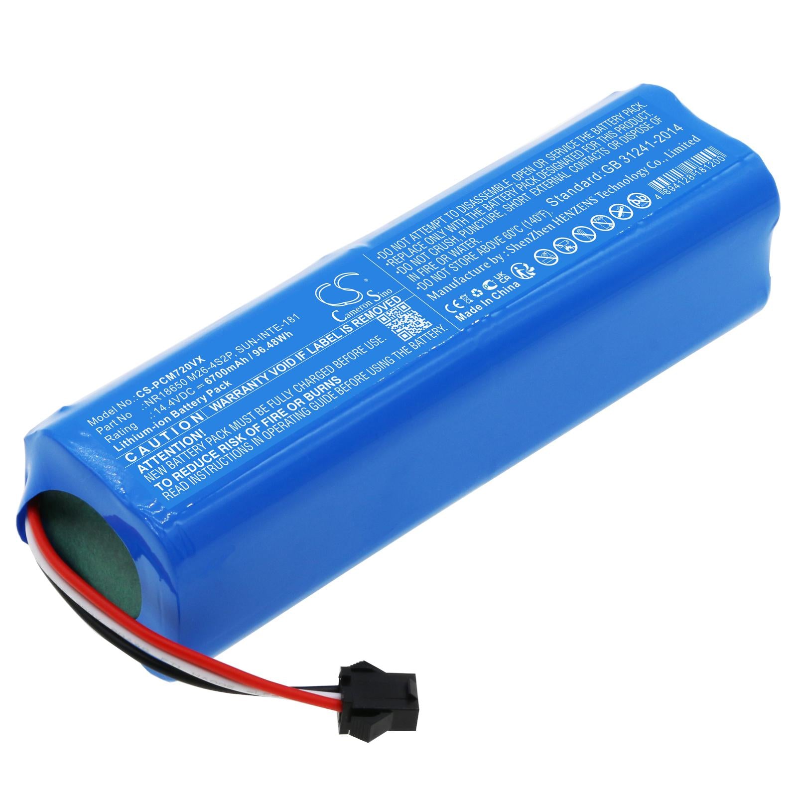 Батерия за прахосмукачка LENOVO Cleaner T1S pro, XIAOMI Roidmi Eve Plus  LiIon 14,4V 6700mAh CAMERON SINO