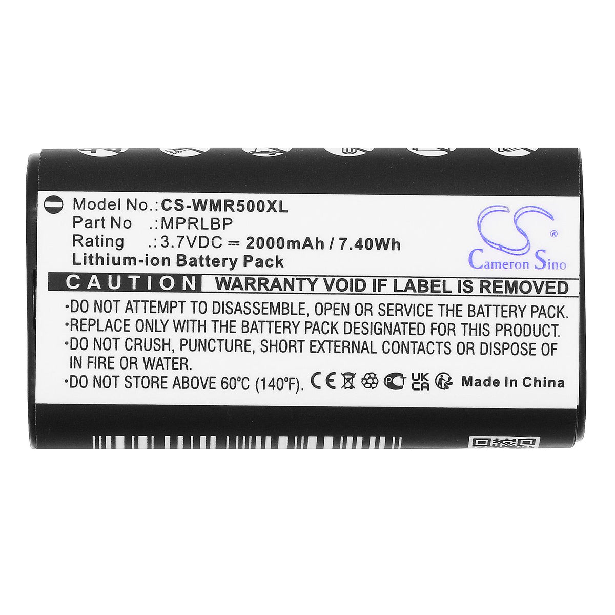 Батерия за за безжични  Bluetooth слушалки Wisycom MPRLBP, MPR30, MPR50, MPR51, MPR52, MTP60 LiIon 3.7V 2000mAh CAMERON SINO