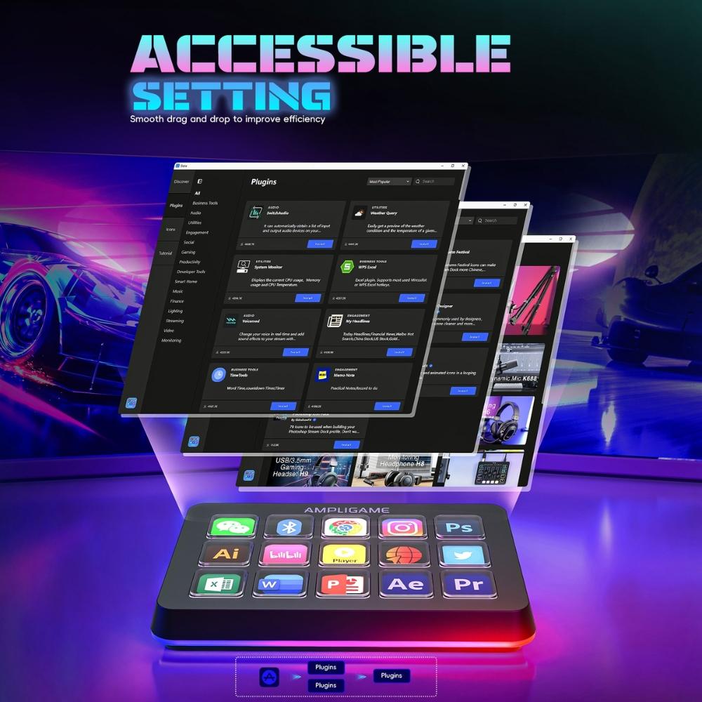 Контролер Fifine D6 Stream 15 Customized Keys and Software