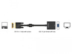 DeLock adapter, DVI-D 24+1 male - VGA female, Black