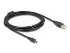 Cable Delock USB 2.0 male to mini-B USB 2.0 male, double shielded, transfer up to 480 Mb/s, 3.0m, Black