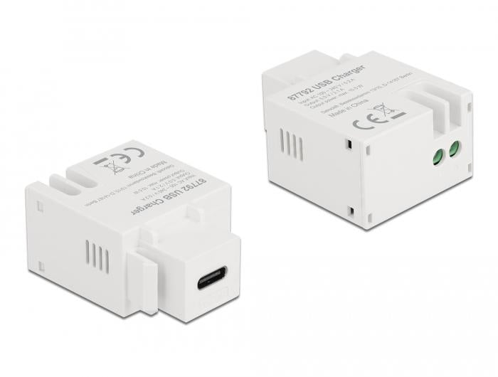 Модул Delock, USB-C порт за зареждане, За монтаж на панел Keystone