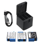 Three-slot battery charger for GoPro 9/10/11/12 cameras with USB-C Cameron Sino