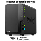 Synology DS225+ Network Storage, 2-bay, Intel Celeron J4125, 2GB DDR4 SODIMM
