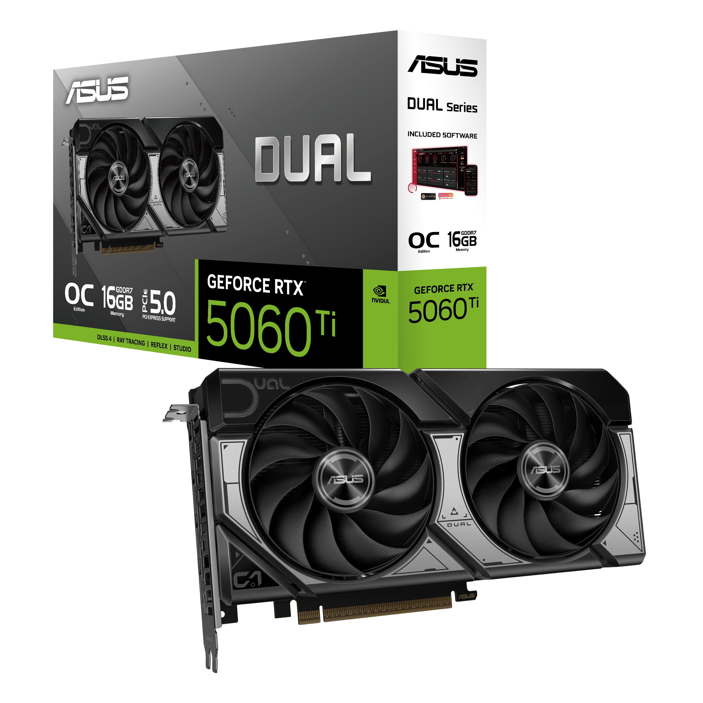 Видео карта ASUS DUAL RTX 5060 TI OC 16GB GDDR7