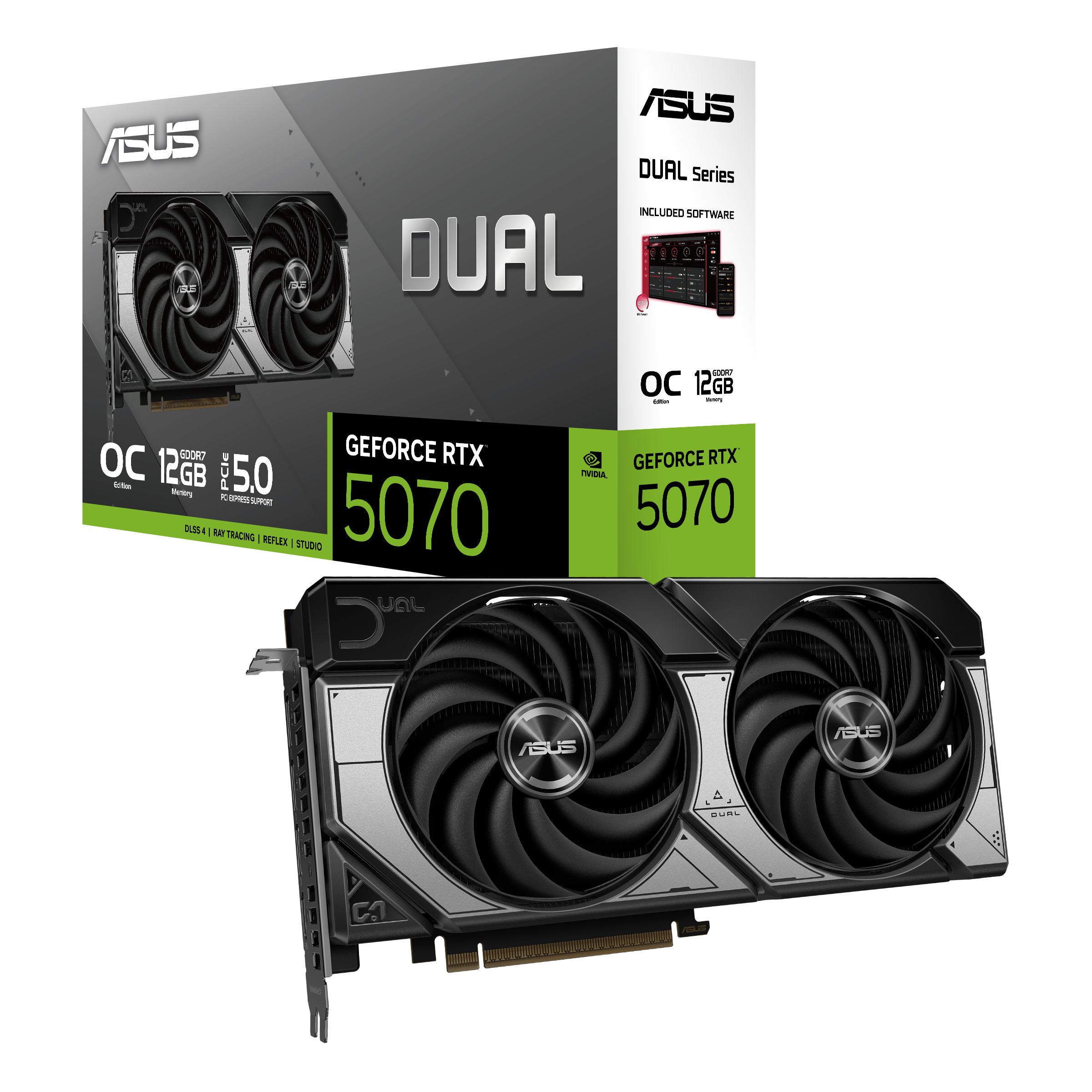 Видео карта ASUS DUAL RTX 5070 OC 12GB GDDR7
