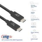 ACT USB-C to USB-C cable, 2 m / USB4, 20Gbps, 240W, USB-IF certified