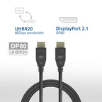 ACT Cable DisplayPort 2.1 male-male, 8K@60Hz, 4K@240Hz, 1m, black