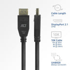 ACT Cable DisplayPort 2.1 male-male, 8K@60Hz, 4K@240Hz, 2m, black