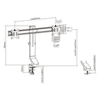 ACT Monitor Stand for 2 monitors 27" with height adjustment