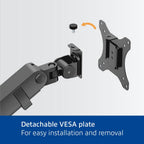 ACT Monitor mount max. 40" single arm, spring mechanism, up to 12kg