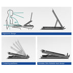 ACT AC8145 Foldable Laptop Stand, 5 positions, Black