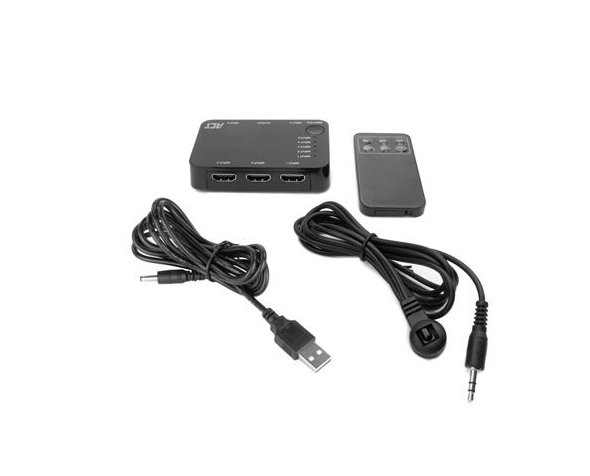 HDMI суич ACT AC7841, 5/1, 3D, 4K@60Hz, Черен