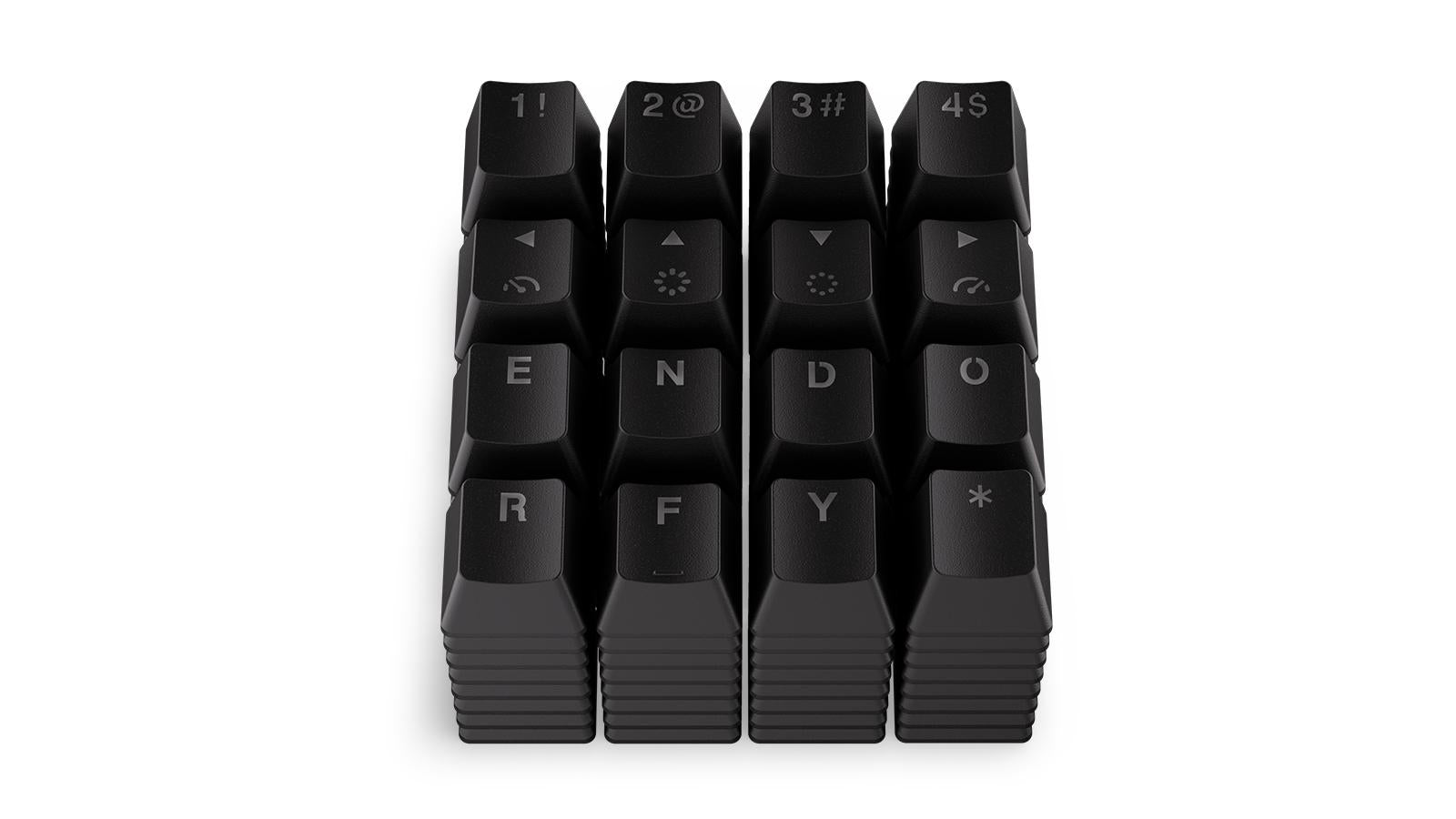 Капачки за механична клавиатура ENDORFY - 124 бр PBT - Черно