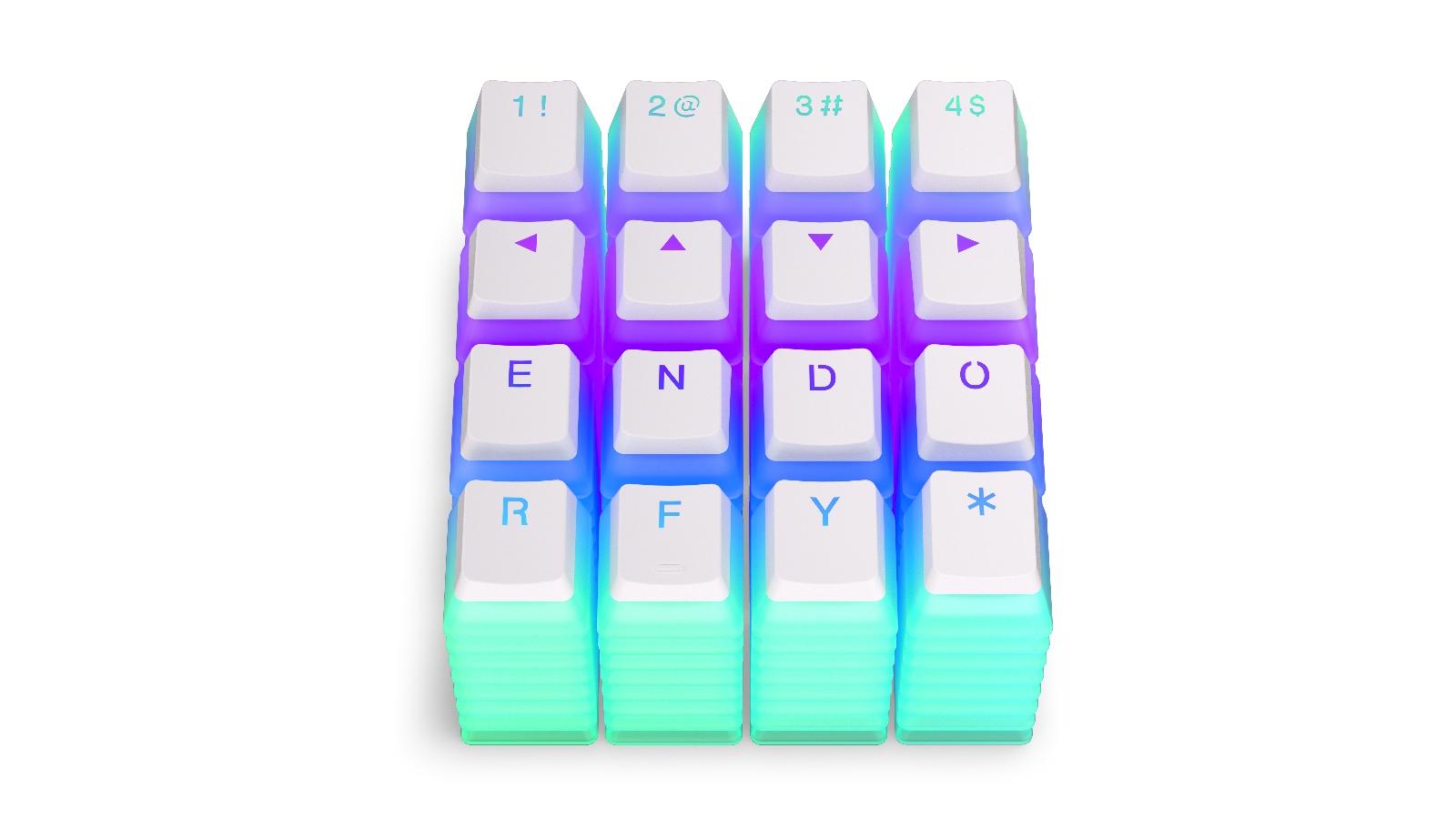 Капачки за механична клавиатура ENDORFY - 104 бр PBT, US Layout, Onyx White