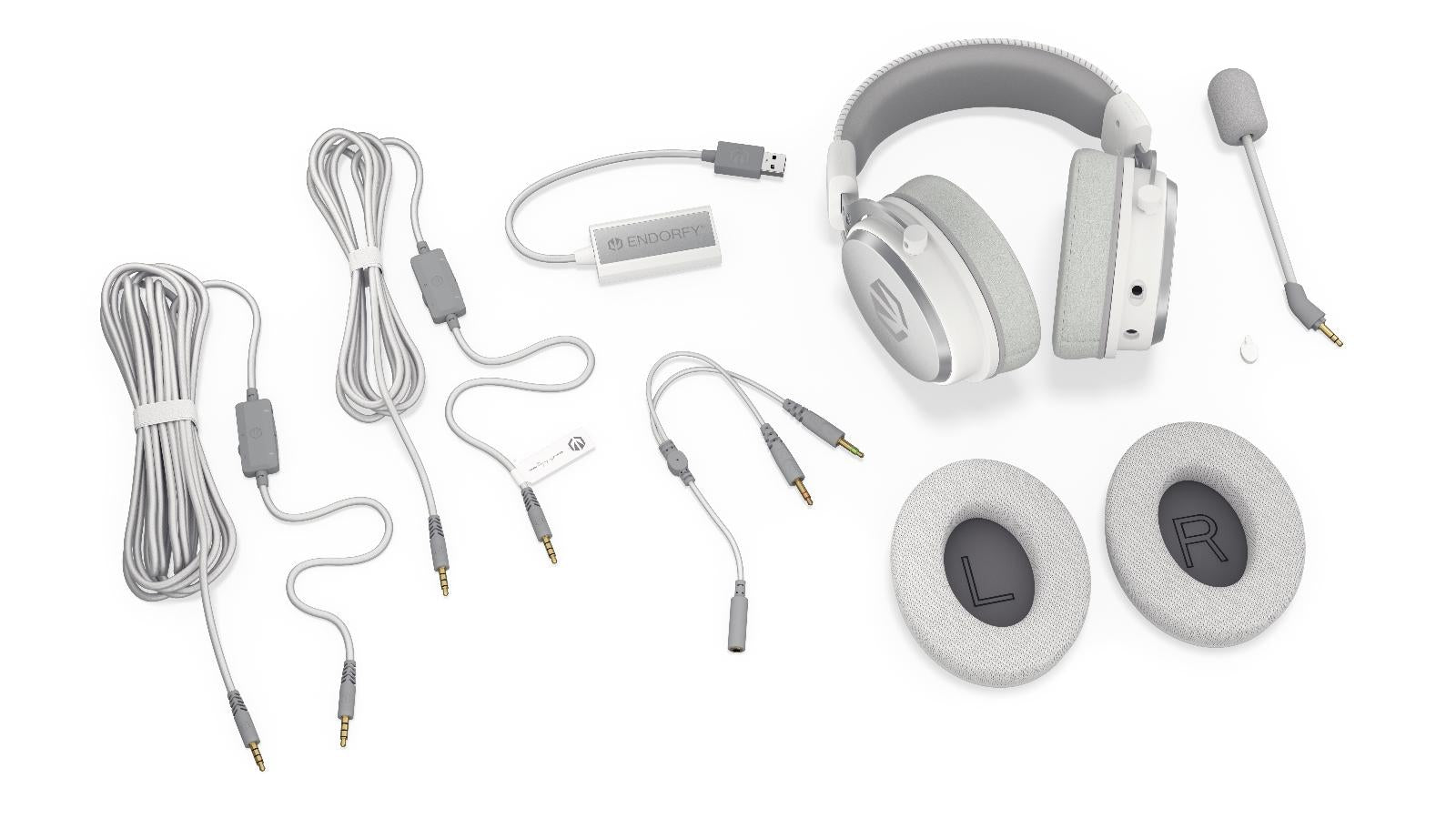 Геймърски слушалки ENDORFY Viro Plus 7.1 USB - Onyx White